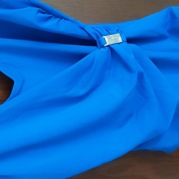 Roxanne Blue Cinch Waist Middle One Piece Swimsuit Size 10/ 34D - Picture 4 of 12